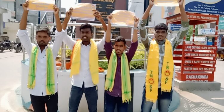 మంత్రి నిరంజన్ రెడ్డిని వెంటనే బర్తరఫ్ చేయాలి.. -TNSF బొడుప్పల్ అద్యక్షులు రామోల శ్రావణ్ కుమార్
