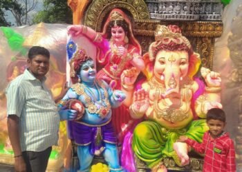 తోలిపూజకు ముస్తాబైన గణనాధుడు… చరణ్ నాయక్